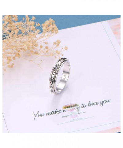 S925 Sterling Silver Spinner Fidget Anxiety Worry Relieving Boredom ADHD Autism Band Rings Infinity Heart $17.68 Rings