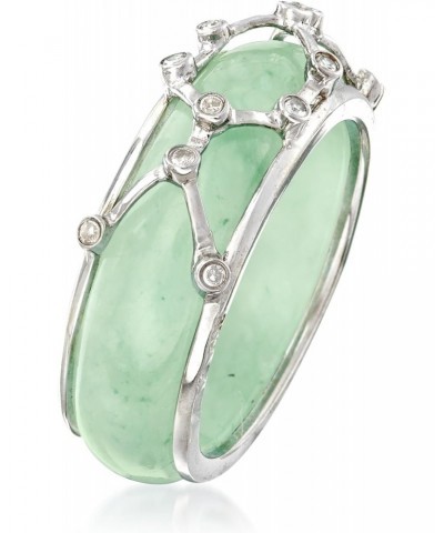 Multicolored Jade Jewelry Set: 5 Interchangeable Rings With Sterling Silver Ring Jacket $74.00 Rings