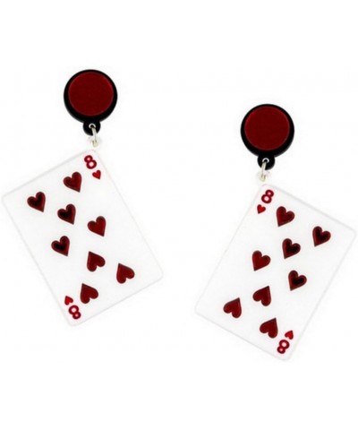 Dangle Poker Party Unique Players Big Card Earrings Card $7.49 Others