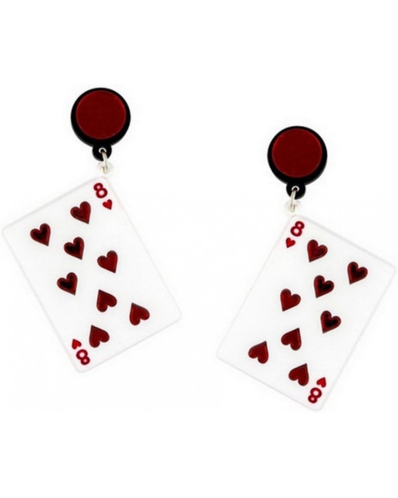 Dangle Poker Party Unique Players Big Card Earrings Card $7.49 Others