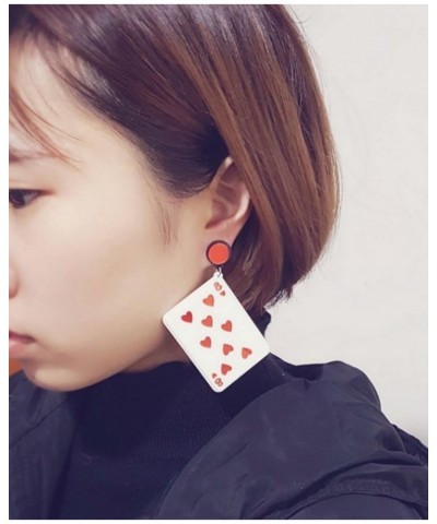 Dangle Poker Party Unique Players Big Card Earrings Card $7.49 Others