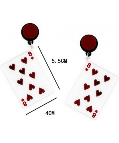 Dangle Poker Party Unique Players Big Card Earrings Card $7.49 Others