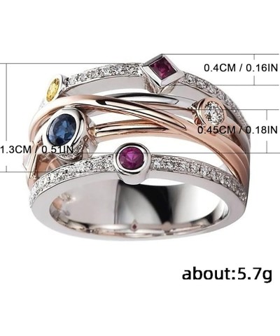 925 Silver Cubic Zirconia Wedding Band Ring for Women Shiny Full Diamond Ring Womens Geometric Colorful Gemstone Multicolor $...