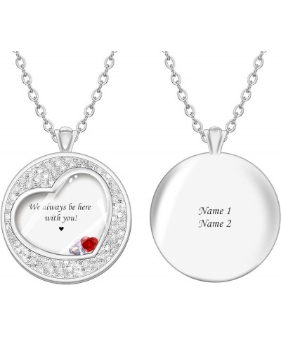 Personalized Mothers Necklace with 1-8 Simulated Birthstones Customize Locket Necklace for Mom Women Custom Family Names Neck...