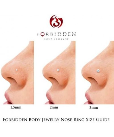 18g Surgical Steel 2mm Cubic Zirconia Crystal L Shaped Nose Ring Aurora Borealis CZ $8.39 Body Jewelry