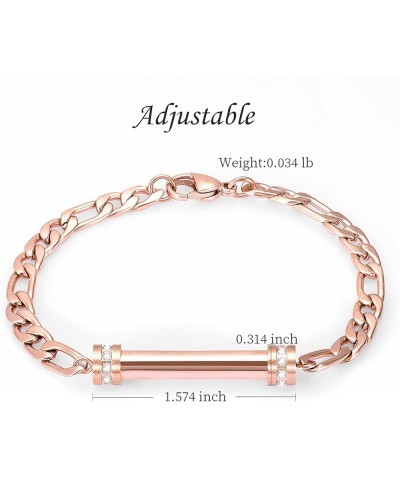 Cylinder Cremation Jewelry Urn Bracelet for Ashes for Women Men Classic Crystal Cremation Memorial Bracelet Stainless Steel K...