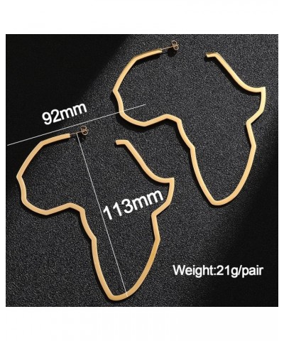 Stainless Steel Exaggerated Supercolossal Africa Mother Land Trendy Dangle Earrings 11CM gold $8.73 Earrings