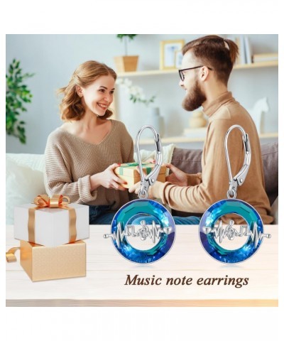 Music Note Earrings Sterling Silver Music Heartbeat Earrings Music Jewelry Gifts for Music Lovers Women Girls $20.13 Earrings