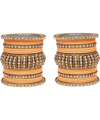 SANARA Antique Gold Plated Churi Indian Bollywood Arrangement Traditional Bangles Bracelet Set Bridal Women Wedding Wear Jewe...