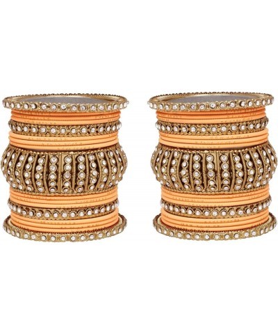 SANARA Antique Gold Plated Churi Indian Bollywood Arrangement Traditional Bangles Bracelet Set Bridal Women Wedding Wear Jewe...