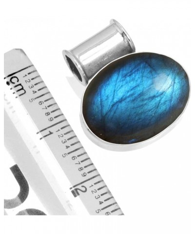 925 Sterling Silver Statement Pendant for Women 12x16 Oval Gemstone Handmade Jewelry for Gift (99558_P) Labradorite $17.84 Pe...