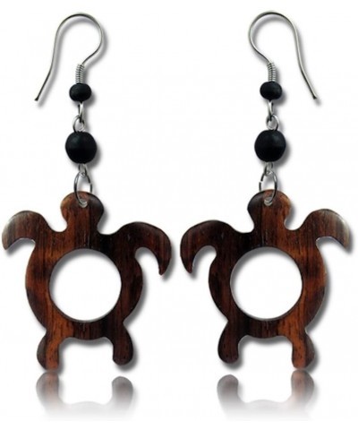 Organic Wood Dangle Sea Turtle Earrings for Women - Turtle Jewelry for Women Turtle $9.69 Earrings