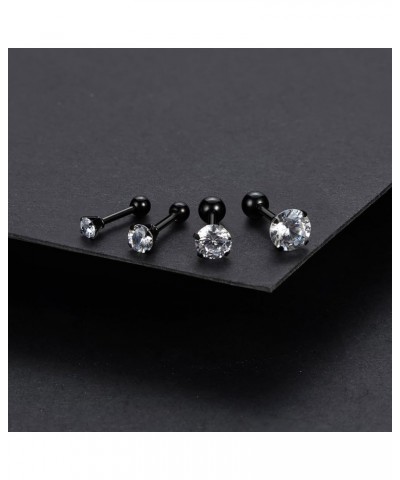 16G Cartilage Tragus Helix Stud Stainless Steel Barbell Earrings for Women Men Toodlers Screw Back Piercing Earrings (3 Pairs...