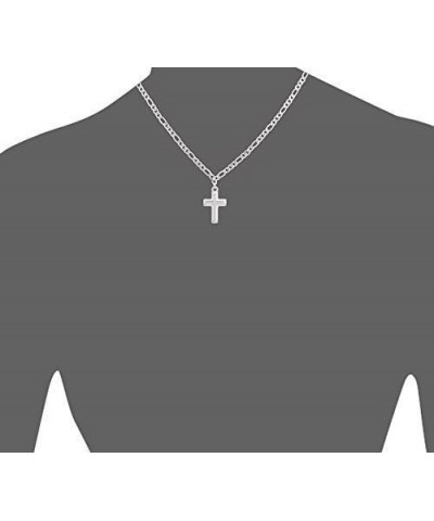 20 inch Figaro Link Chain Cross Necklace and Matching Bracelet, 20 Silver Crucifix $14.74 Necklaces