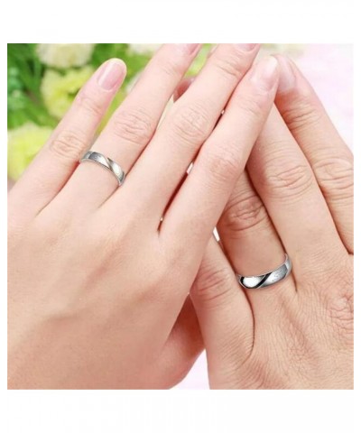 Stylish Elegant Alloy Silver Ring For Couple Real Love Stainless Steel Wedding Engagement Band Rings Black 5 $16.23 Rings