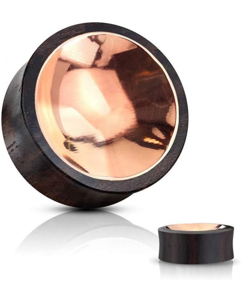 Organic Sono Wood Saddle Plug with Concaved Copper Tin Center 9/16" (14mm) $11.76 Body Jewelry