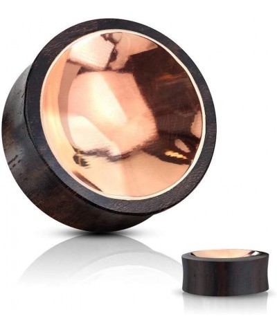 Organic Sono Wood Saddle Plug with Concaved Copper Tin Center 9/16" (14mm) $11.76 Body Jewelry