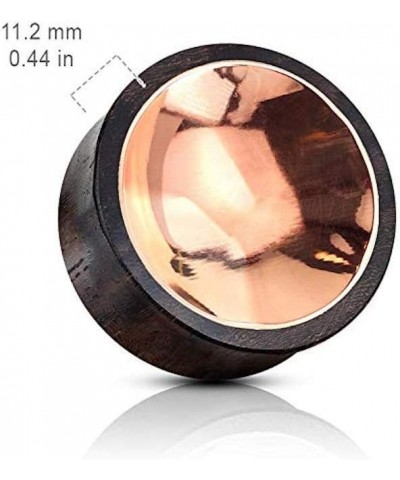 Organic Sono Wood Saddle Plug with Concaved Copper Tin Center 9/16" (14mm) $11.76 Body Jewelry