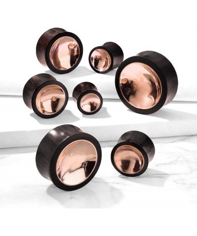 Organic Sono Wood Saddle Plug with Concaved Copper Tin Center 9/16" (14mm) $11.76 Body Jewelry