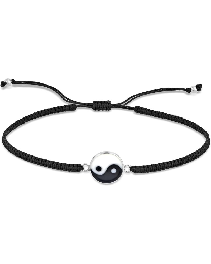 Balance of Life Yin and Yang Sterling Silver Charm Slide Bracelet $9.80 Bracelets