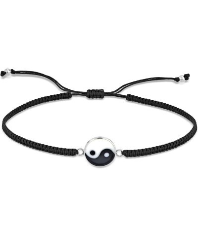 Balance of Life Yin and Yang Sterling Silver Charm Slide Bracelet $9.80 Bracelets