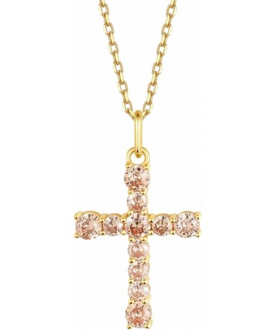 Cross Necklace for Women Cross Chain Necklace Sterling Silver Cubic Zirconia Gold Cross Necklace for Women Girls 11.Nov_Citri...