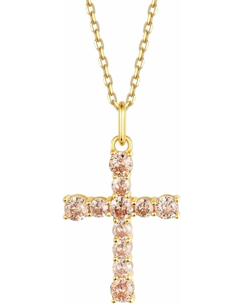 Cross Necklace for Women Cross Chain Necklace Sterling Silver Cubic Zirconia Gold Cross Necklace for Women Girls 11.Nov_Citri...