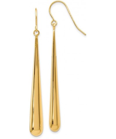 14k Yellow Gold Long Polished Teardrop Dangle Earrings, 52mm (2 Inch) $202.49 Earrings