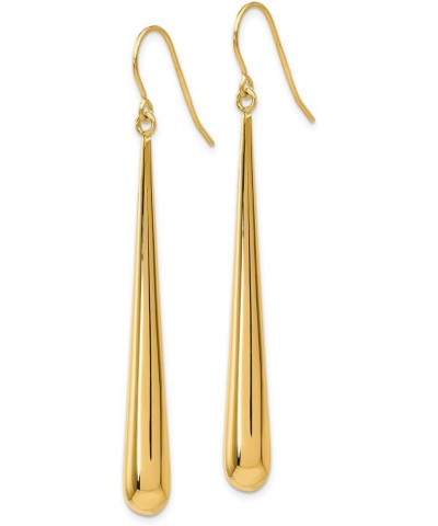 14k Yellow Gold Long Polished Teardrop Dangle Earrings, 52mm (2 Inch) $202.49 Earrings