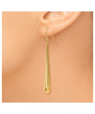 14k Yellow Gold Long Polished Teardrop Dangle Earrings, 52mm (2 Inch) $202.49 Earrings