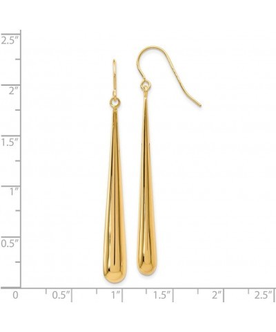 14k Yellow Gold Long Polished Teardrop Dangle Earrings, 52mm (2 Inch) $202.49 Earrings