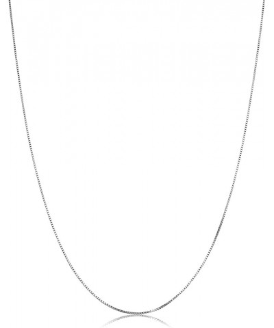 14k White Gold Box Chain Pendant Necklace for Women (0.6mm, 0.7mm, 0.8mm or 1mm/ lengths from 13 to 30 inches) 30 inch 0.6 mm...