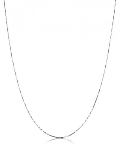 14k White Gold Box Chain Pendant Necklace for Women (0.6mm, 0.7mm, 0.8mm or 1mm/ lengths from 13 to 30 inches) 30 inch 0.6 mm...