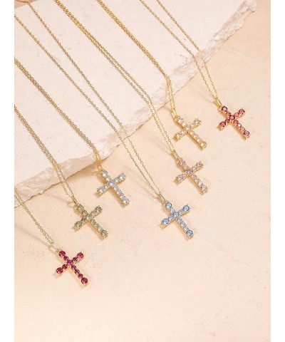 Cross Necklace for Women Cross Chain Necklace Sterling Silver Cubic Zirconia Gold Cross Necklace for Women Girls 11.Nov_Citri...