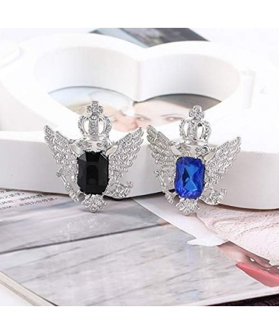 Elegant Sapphire Crown Double-Headed Eagle Wings Brooch Pin Badge Pin Charm Jewelry Accessories (Blue Silver) $12.49 Brooches...