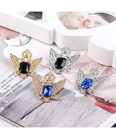 Elegant Sapphire Crown Double-Headed Eagle Wings Brooch Pin Badge Pin Charm Jewelry Accessories (Blue Silver) $12.49 Brooches...