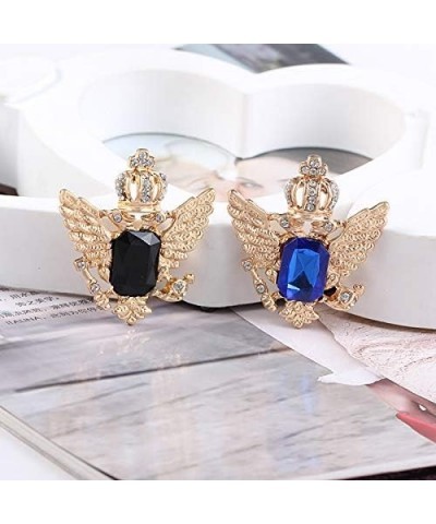 Elegant Sapphire Crown Double-Headed Eagle Wings Brooch Pin Badge Pin Charm Jewelry Accessories (Blue Silver) $12.49 Brooches...