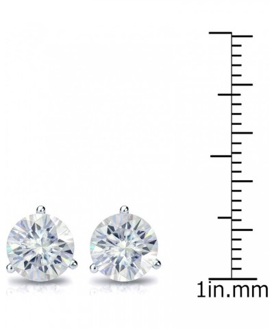 1 to 7 Carat Moissanite Round Stud Earrings for Women in 14k Gold (J-K, TGW) 3-Prong Martini Screw Back Yellow Gold 2.0 carat...