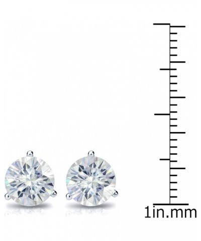 1 to 7 Carat Moissanite Round Stud Earrings for Women in 14k Gold (J-K, TGW) 3-Prong Martini Screw Back Yellow Gold 2.0 carat...