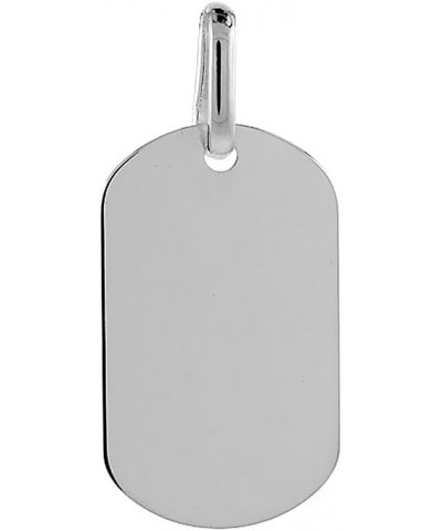 3 sizes Plain Sterling Silver Dog Tag Necklace for Men & Women Polished finish Nickel Free Italy available With or Without Ch...