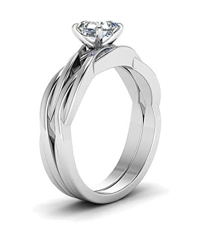 Solitaire Fancy Style White Moissanite Diamond In 925 Sterling Silver For Engagement Ring Set Asscher Shape $47.74 Rings