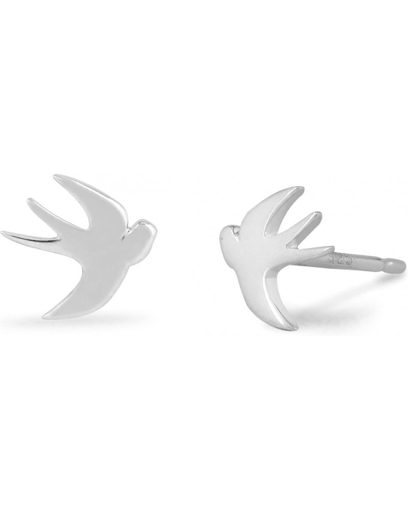 Jewelry Sterling Silver Bird Silhouette Stud Earrings $11.00 Earrings