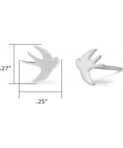 Jewelry Sterling Silver Bird Silhouette Stud Earrings $11.00 Earrings