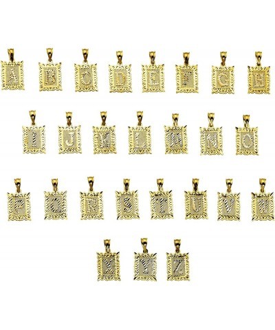 10K Two Tone Medium Block Initial Charm Pendant (A - Z) Z $33.48 Pendants