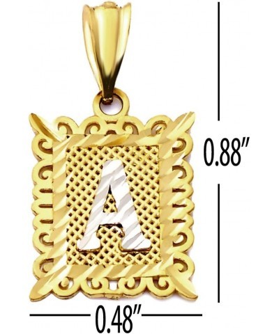 10K Two Tone Medium Block Initial Charm Pendant (A - Z) Z $33.48 Pendants