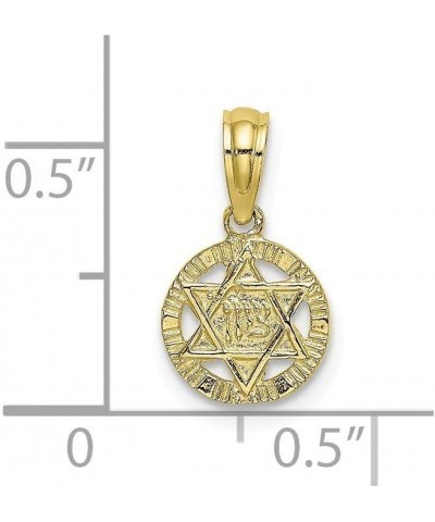 Solid 10k Yellow Gold Engraved Star of David Lucky Jewish Charm Pendant $35.10 Pendants