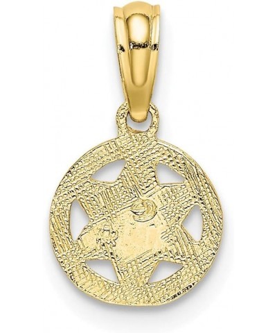 Solid 10k Yellow Gold Engraved Star of David Lucky Jewish Charm Pendant $35.10 Pendants