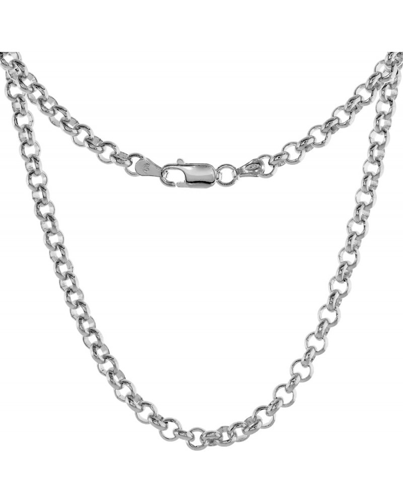 Sterling Silver Italian Rolo Chain Necklace & Bracelet 4mm Medium Thick Nickel Free sizes 7-30 inch 8.0 Inches $36.49 Necklaces