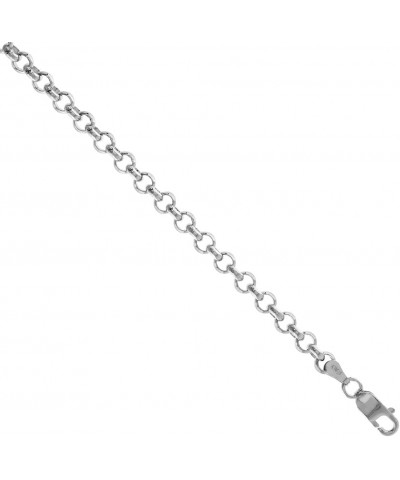 Sterling Silver Italian Rolo Chain Necklace & Bracelet 4mm Medium Thick Nickel Free sizes 7-30 inch 8.0 Inches $36.49 Necklaces