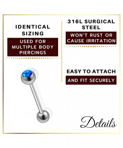 2Pcs Steel 18g 5/16 8mm barbell earring stud Piercing Jewelry Cartilage Tragus Helix Rook Daith 3mm Crystal Ball More Choices...